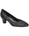 Easy Street Ballari Womens Round Stiletto Heel Pumps In Black Lace