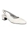Easy Street Bates Womens Round Closed Toe Block Heel Pumps In White