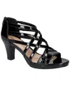 Easy Street Bee Womens Patent Ankle Block Heels In Black Patent- Manmade