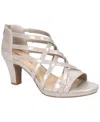 Easy Street Bee Womens Strappy Man Made Pumps In Natural Iridescent- Fabric