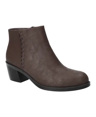 Easy Street Women's Belmont Ankle Block Heel Booties In Brown