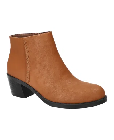 Easy Street Women's Belmont Ankle Block Heel Booties In Brown