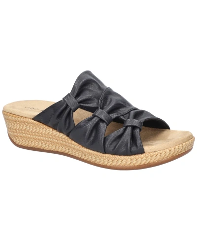 Easy Street Bertina Womens Comfort Insole Synthetic Wedge Sandals In Black