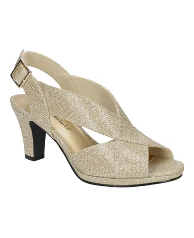 Easy Street Women's Christy Dress Sandals In Gold Glitter