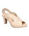 Easy Street Christy Womens Faux Leather Almond Toe Slingback Sandals In Nude Patent