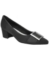 Easy Street Cider Womens Faux Leather Slip On Block Heels In Black Matte