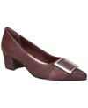 Easy Street Womens Buckle Faux Leather Pumps In Burgundy Matte