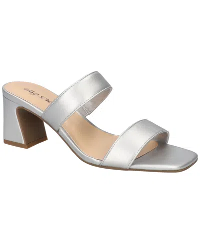 Easy Street Women's Clovelle Slip-on Block Heel Sandals In Silver