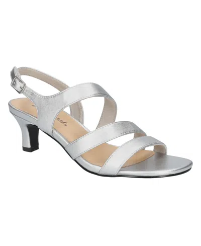 Easy Street Women's Como Heeled Sandals In Silver