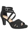 Easy Street Crissa Womens Faux Suede Open Toe Strappy Sandals In Black Lamy