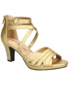 Easy Street Crissa Womens Satin Ankle Strap Heels In Gold Satin