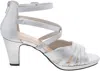 Easy Street Women's Crissa Heeled Sandal In Silver Satin