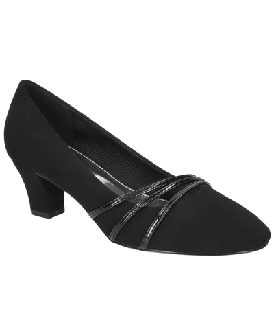Easy Street Cristiny Womens Slip-on Strappy Pumps In Black Lamy