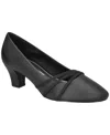 Easy Street Cristiny Womens Strappy Manmade Block Heels In Black Satin
