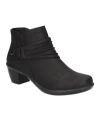 Easy Street Damita Womens Faux Leather Ruched Ankle Boots In Black Matte