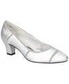 Easy Street Women's Datia Slip-on Pumps In Silver Satin