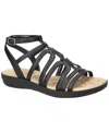 Easy Street Women's Daylily Gladiator Buckle Flat Sandals In Black