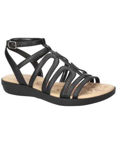 Easy Street Women's Daylily Gladiator Buckle Flat Sandals In Black