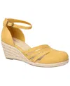 Easy Street Women's Daytona Espadrille Wedge Sandals In Yellow