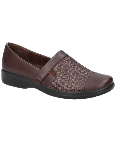 Easy Street Women's Destiny Comfort Flats In Brown Woven Embossed