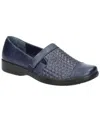Easy Street Women's Destiny Comfort Flats In Navy Woven Embossed