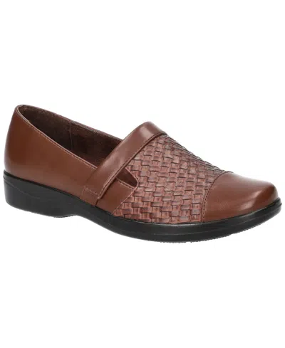 Easy Street Women's Destiny Comfort Flats In Burgundy Woven Embossed