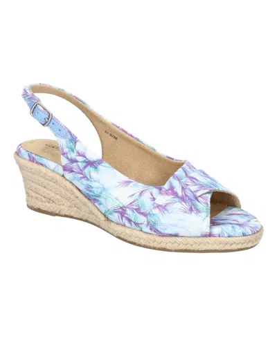 Easy Street Women's Devlin Espadrille Wedge Sandals In Blue