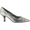 Easy Street Wide Width Chiffon Pump In Silver
