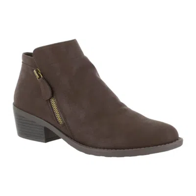 Easy Street Women's  Gusto Bootie Brown Leather Side Zip Ankle Boots Zap2169