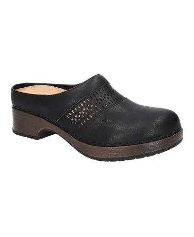 Easy Street Women's Easy Works Sidra Slip Resistant Clogs In Black