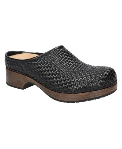 Easy Street Women's Easy Works Soliea Slip Resistant Clogs In Black Woven