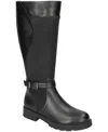 Easy Street Erica Womens Double Zipper Faux Leather Knee-high Boots In Black