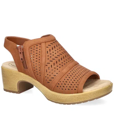Easy Street Women's Evan Open Toe Platform Sandals In Brown