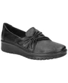 Easy Street Faith Womens Leather Slip On Casual And Fashion Sneakers In Black