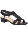 Easy Street Women's Festival Block Heel Sandals In Black Woven