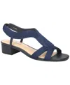 Easy Street Women's Festival Block Heel Sandals In Navy Woven