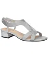 Easy Street Women's Festival Block Heel Sandals In Silver Woven