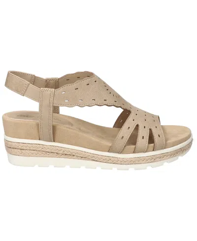 Easy Street Women's Fran Wedge Heel Sandals In Taupe