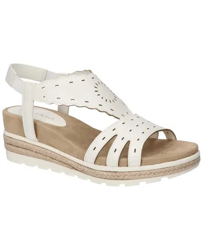 Easy Street Women's Fran Wedge Heel Sandals In White