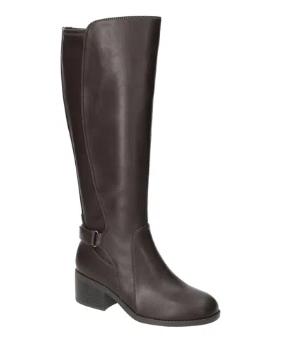 Easy Street Women's Hartley Block Heel Tall Boots In Burgundy