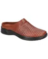 Easy Street Women's Janalee Comfort Mules Flats In Tan Woven Embossed