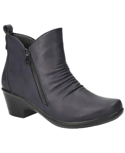 Easy Street Women's Jeanie Ankle Zipper Boots In Blue