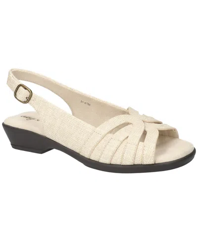 Easy Street Women's Jovita Slingback Sandals In Natural Linen Embossed