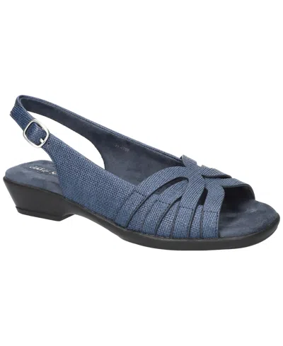 Easy Street Women's Jovita Slingback Sandals In Navy Linen Embossed