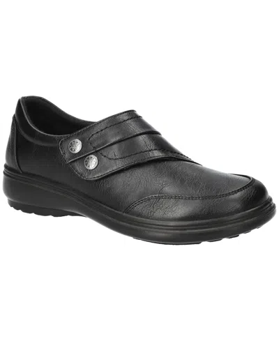Easy Street Women's Joy Comfort Hook And Loop Flats In Black