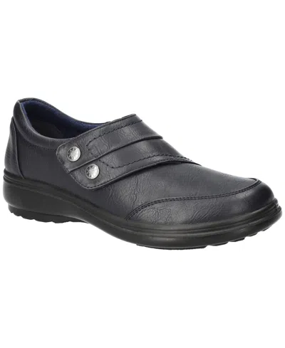 Easy Street Women's Joy Comfort Hook And Loop Flats In Blue