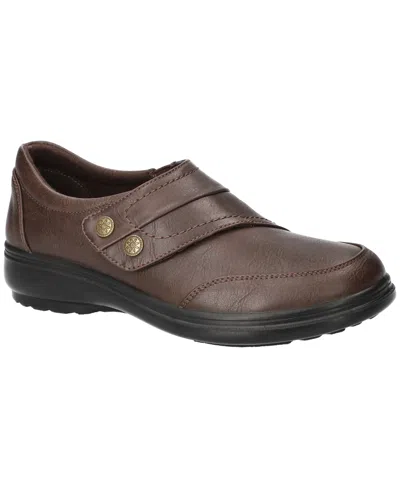 Easy Street Women's Joy Comfort Hook And Loop Flats In Brown