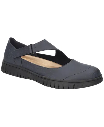 Easy Street Women's Joyful Mary Jane Comfort Flats In Navy