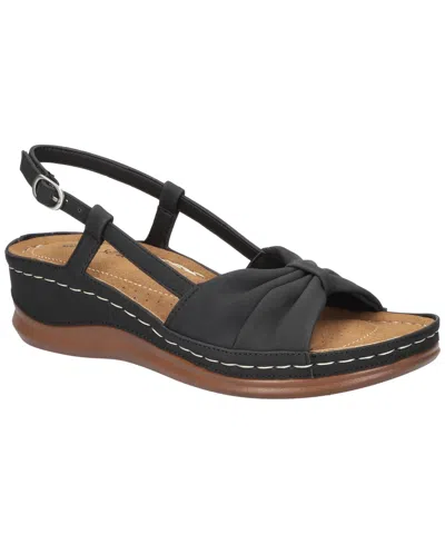 Easy Street Jupiter Womens Comfort Insole Synthetic Wedge Sandals In Black