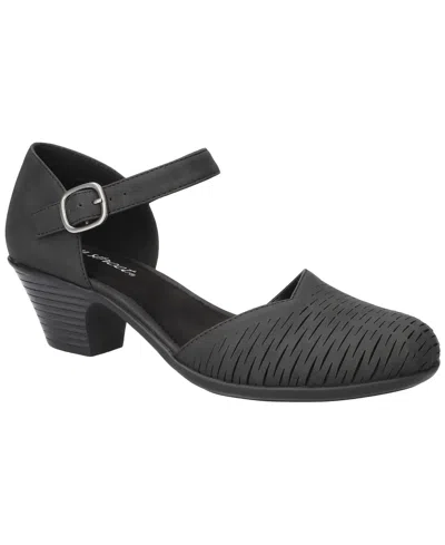 Easy Street Women's Justina Block Heel Sandals In Black